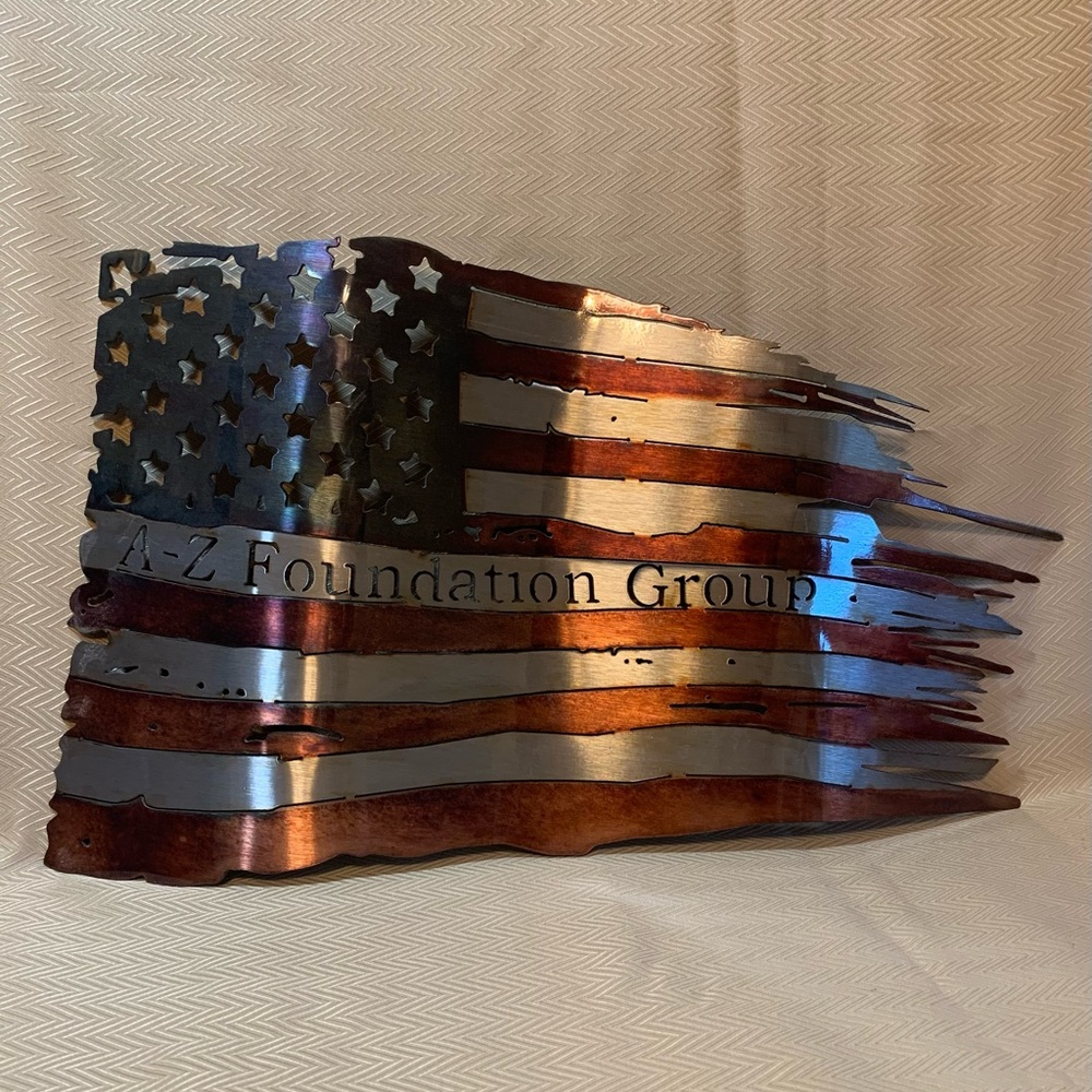 Metal American Flag Wall Art